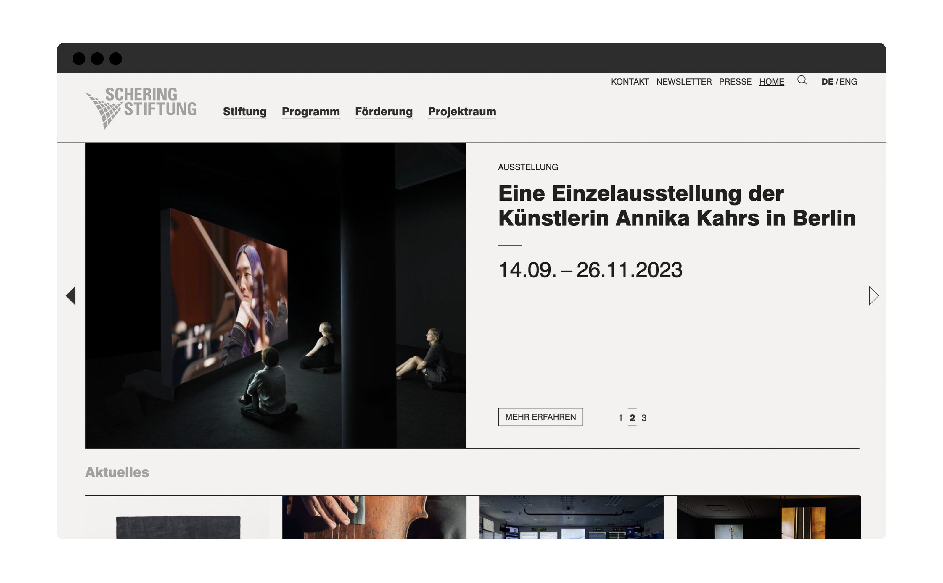 Schering Stiftung Website
